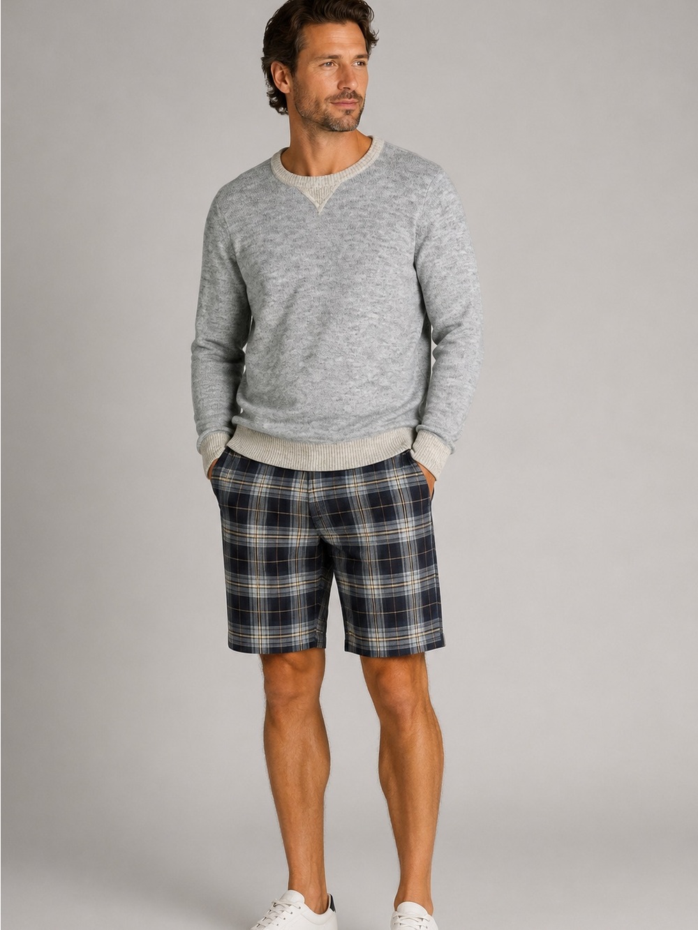 Upwest Men's Gray Crewneck Sweater Medium